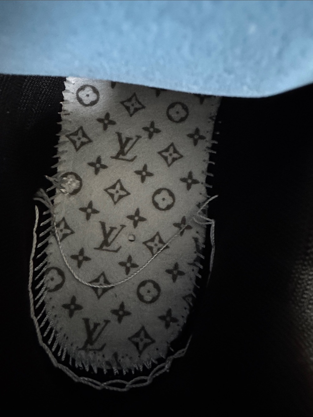 Louis Vuitton Men’s Black & White Knit Low-Top Sneakers with LV Script - Picture 5 of 8
